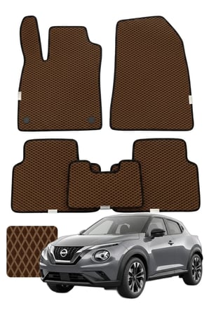 Nissan Juke 2019 ve sonrası Özelleştirilebilir Premium Eva Oto Paspas Seti - Kahverengi