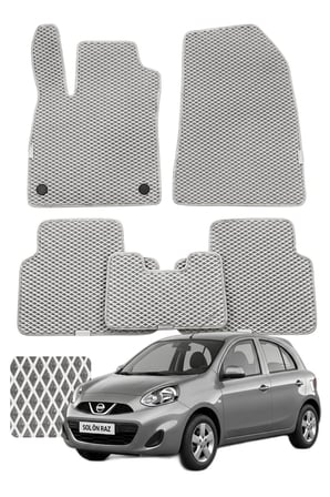 Nissan Micra 2010-2017 Özelleştirilebilir Premium Eva Oto Paspas Seti - Gri