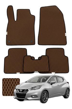 Nissan Micra 2017-2025 Özelleştirilebilir Premium Eva Oto Paspas Seti - Kahverengi