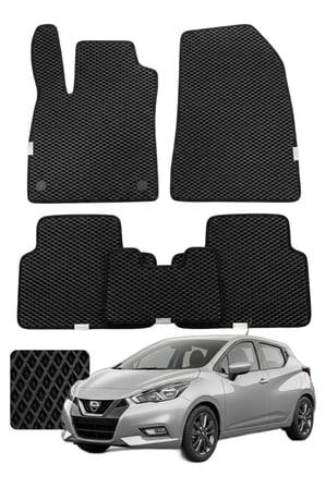 Nissan Micra 2017-2025 Özelleştirilebilir Premium Eva Oto Paspas Seti - Siyah