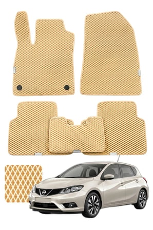 Nissan Pulsar 2014-2018 Özelleştirilebilir Premium Eva Oto Paspas Seti - Bej