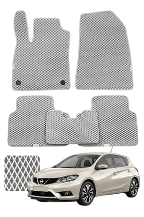 Nissan Pulsar 2014-2018 Özelleştirilebilir Premium Eva Oto Paspas Seti - Gri