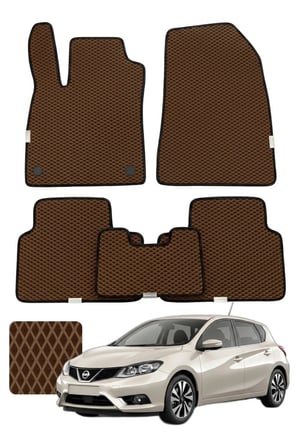 Nissan Pulsar 2014-2018 Özelleştirilebilir Premium Eva Oto Paspas Seti - Kahverengi