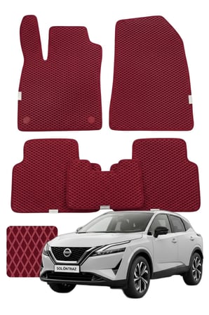Nissan Qashqai 2021 ve sonrası Özelleştirilebilir Premium Eva Oto Paspas Seti - Bordo