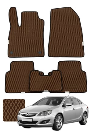 Opel Astra Sedan 2009-2015 Özelleştirilebilir Premium Eva Oto Paspas Seti - Kahverengi