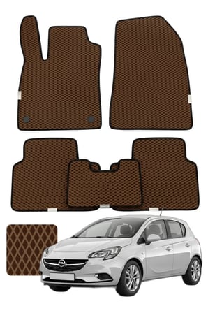 Opel Corsa 2014-2019 Özelleştirilebilir Premium Eva Oto Paspas Seti - Kahverengi