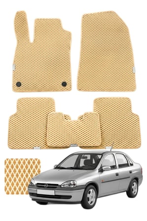 Opel Corsa Sedan 1993-2000 Özelleştirilebilir Premium Eva Oto Paspas Seti - Bej