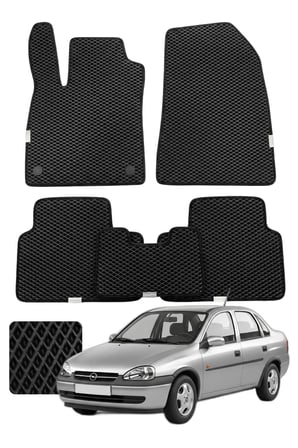 Opel Corsa Sedan 1993-2000 Özelleştirilebilir Premium Eva Oto Paspas Seti - Siyah