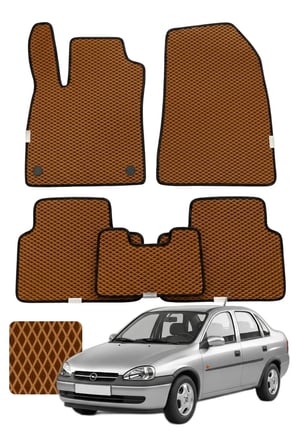 Opel Corsa Sedan 1993-2000 Özelleştirilebilir Premium Eva Oto Paspas Seti - Taba