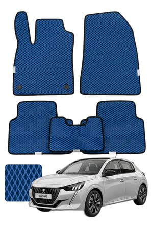 Peugeot 208 2019 ve sonrası Özelleştirilebilir Premium Eva Oto Paspas Seti - Lacivert