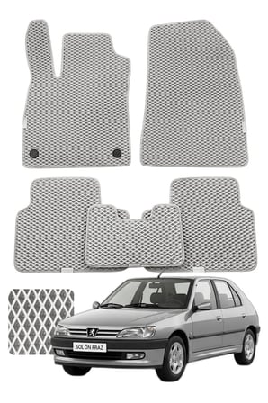 Peugeot 306 1993-2002 Özelleştirilebilir Premium Eva Oto Paspas Seti - Gri