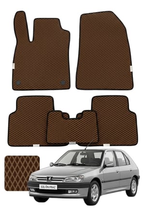 Peugeot 306 1993-2002 Özelleştirilebilir Premium Eva Oto Paspas Seti - Kahverengi
