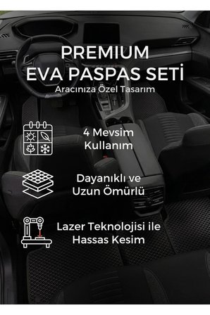 Peugeot 308 2013-2021 Özelleştirilebilir Premium Eva Oto Paspas Seti - Turuncu