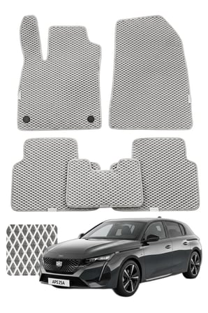 Peugeot 308 2021 ve sonrası Özelleştirilebilir Premium Eva Oto Paspas Seti - Gri