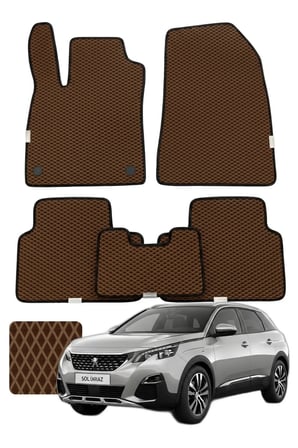 Peugeot 5008 2017-2023 Özelleştirilebilir Premium Eva Oto Paspas Seti - Kahverengi