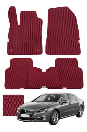 Peugeot 508 2010-2018 Özelleştirilebilir Premium Eva Oto Paspas Seti - Bordo