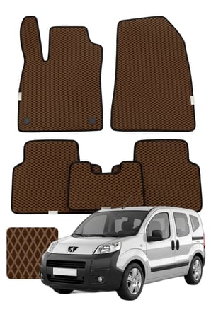 Peugeot Bipper 2007-2017 Özelleştirilebilir Premium Eva Oto Paspas Seti - Kahverengi