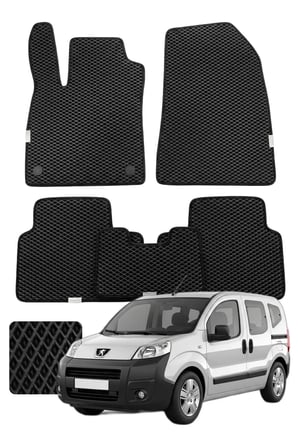 Peugeot Bipper 2007-2017 Özelleştirilebilir Premium Eva Oto Paspas Seti - Siyah