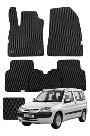 Peugeot Partner 1996-2008 Özelleştirilebilir Premium Eva Oto Paspas Seti - Siyah