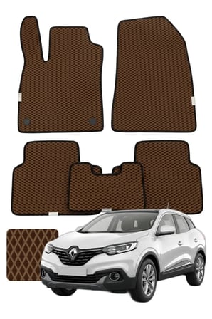 Renault Kadjar 2015-2022 Özelleştirilebilir Premium Eva Oto Paspas Seti - Kahverengi
