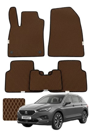 Seat Tarraco 2018-2024 Özelleştirilebilir Premium Eva Oto Paspas Seti - Kahverengi