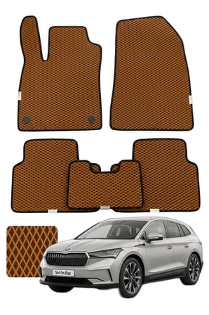 Skoda Enyaq 2020 ve sonrası Özelleştirilebilir Premium Eva Oto Paspas Seti - Taba