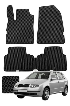 Skoda Fabia 1999-2007 Özelleştirilebilir Premium Eva Oto Paspas Seti - Siyah