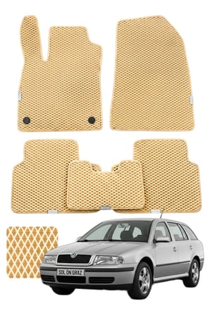 Skoda Octavia STW 1996-2010 Özelleştirilebilir Premium Eva Oto Paspas Seti - Bej