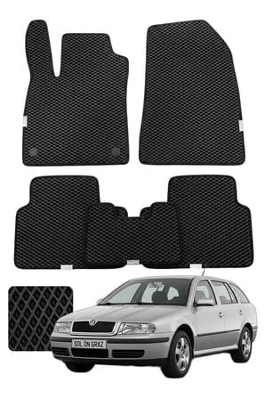 Skoda Octavia STW 1996-2010 Özelleştirilebilir Premium Eva Oto Paspas Seti - Siyah