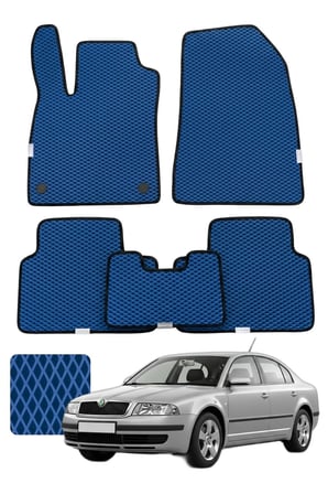 Skoda Superb Sedan 2001-2008 Özelleştirilebilir Premium Eva Oto Paspas Seti - Lacivert