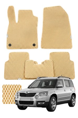 Skoda Yeti 2009-2017 Özelleştirilebilir Premium Eva Oto Paspas Seti - Bej