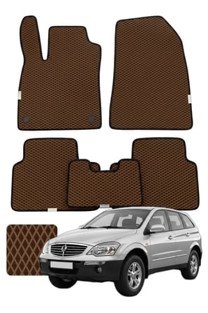 Ssangyong Actyon 2005-2011 Özelleştirilebilir Premium Eva Oto Paspas Seti - Kahverengi