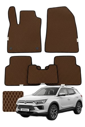 Ssangyong Korando 2019 ve sonrası Özelleştirilebilir Premium Eva Oto Paspas Seti - Kahverengi