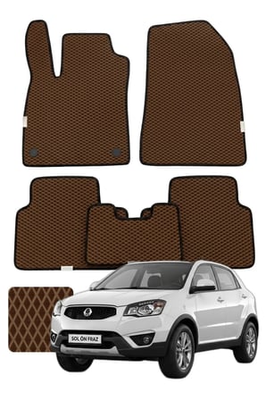 Ssangyong Korando Sports 2012-2018 Özelleştirilebilir Premium Eva Oto Paspas Seti - Kahverengi