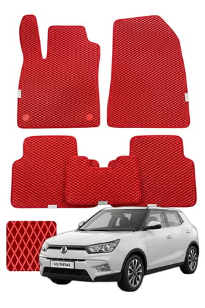 Ssangyong Tivoli 2015 ve sonrası Özelleştirilebilir Premium Eva Oto Paspas Seti - Kırmızı