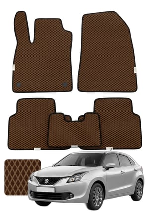 Suzuki Baleno 2015-2022 Özelleştirilebilir Premium Eva Oto Paspas Seti - Kahverengi