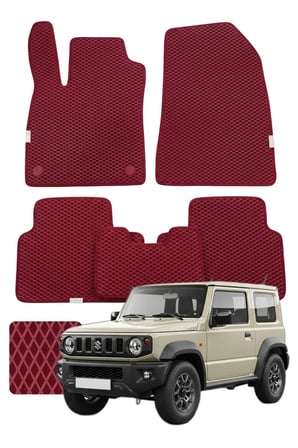Suzuki Jimny 2018 ve sonrası Özelleştirilebilir Premium Eva Oto Paspas Seti - Bordo