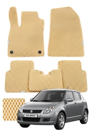 Suzuki Swift 2004-2010 Özelleştirilebilir Premium Eva Oto Paspas Seti - Bej
