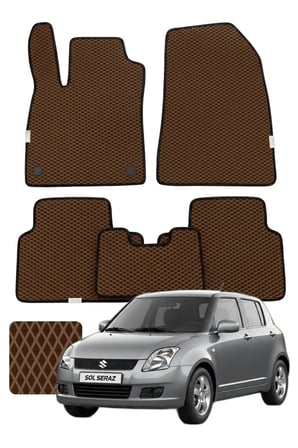 Suzuki Swift 2004-2010 Özelleştirilebilir Premium Eva Oto Paspas Seti - Kahverengi