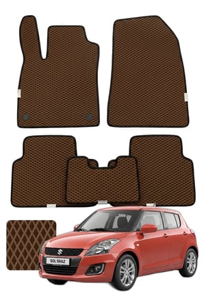 Suzuki Swift 2010-2017 Özelleştirilebilir Premium Eva Oto Paspas Seti - Kahverengi