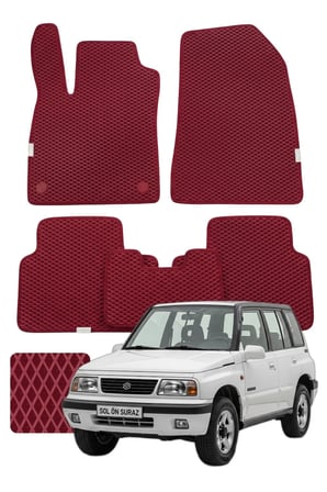 Suzuki Vitara 1988-1998 Özelleştirilebilir Premium Eva Oto Paspas Seti - Bordo