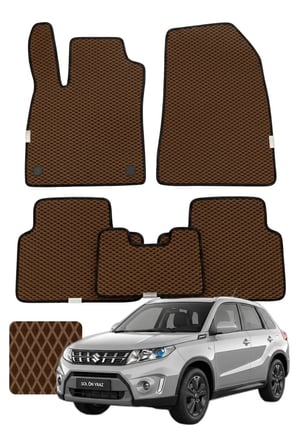 Suzuki Vitara 2015 ve sonrası Özelleştirilebilir Premium Eva Oto Paspas Seti - Kahverengi