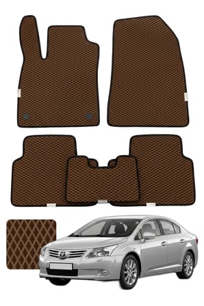 Toyota Avensis 2008-2018 Özelleştirilebilir Premium Eva Oto Paspas Seti - Kahverengi