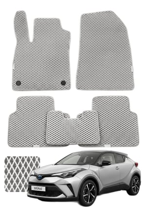 Toyota C-HR 2023 ve sonrası Özelleştirilebilir Premium Eva Oto Paspas Seti - Gri