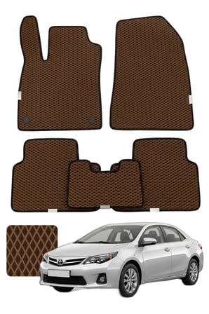 Toyota Corolla 2013-2019 Özelleştirilebilir Premium Eva Oto Paspas Seti - Kahverengi