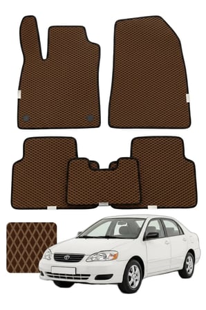 Toyota Corolla Sedan 2000-2007 Özelleştirilebilir Premium Eva Oto Paspas Seti - Kahverengi