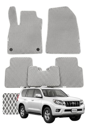Toyota Land Cruiser Prado 2009-2023 Özelleştirilebilir Premium Eva Oto Paspas Seti - Gri