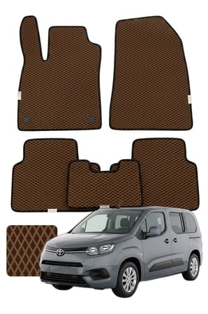 Toyota Proace City 2019 ve sonrası Özelleştirilebilir Premium Eva Oto Paspas Seti - Kahverengi