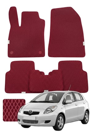 Toyota Yaris 2005-2011 Özelleştirilebilir Premium Eva Oto Paspas Seti - Bordo