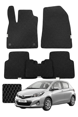 Toyota Yaris HB 2011-2020 Özelleştirilebilir Premium Eva Oto Paspas Seti - Siyah